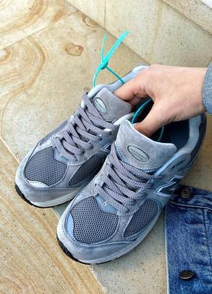 New balance 2002r grey популярні легкі кросівки беланс з сіточкою популярные серые легкие кроссовки демисезон мужские женские8 фото