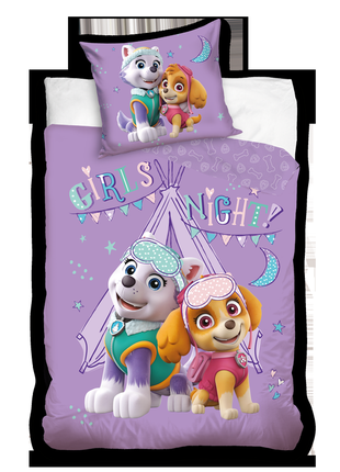 Дитяче постільна білизна щенячий патруль скай і еверест - полуторний комплект для дівчинки