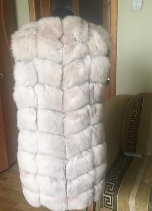Жилет жилетка мех песец натуральная