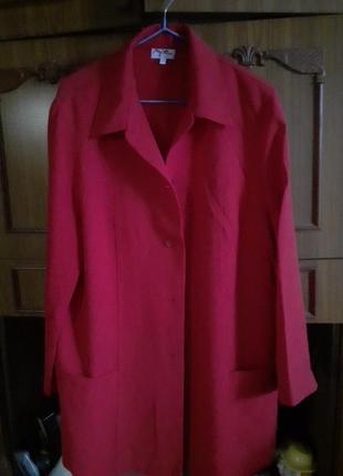Пиджак красный без подкладки1 фото
