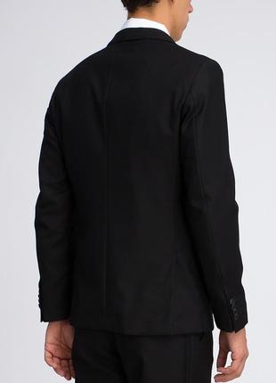 Мужской элегантный базовий шерстяной приталеный чёрный пиджак hugo boss оригинал размер 502 фото