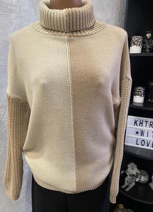 Базовый женский оверсайз свитер крупной вязки3 фото