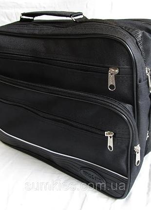 Чоловіча сумка wallaby 2650 чорна барсетка через плече папка портфель а4 35x26x17cм