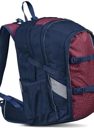 Міцний міський рюкзак з посиленою спинкою topmove 22l синій з бордовим1 фото