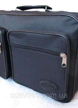 Чоловіча сумка wallaby 2640 чорна барсетка через плече папка портфель а4 35x24x15sм