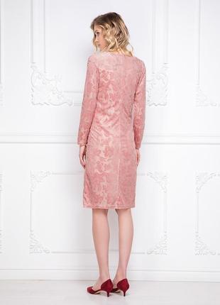 Велюровое розовое платье с цветочным принтом faberlic4 фото