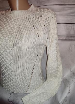 Белый женский вязаный свитер, 42-446 фото
