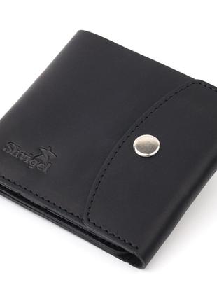 Кожаное матовое мужское портмоне shvigel 16612 черный