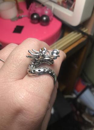 Кільце колечко перстень в панк рок стилі дракон розмір 18-19-201 фото