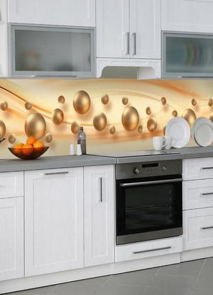 Наклейки кухонный фартук zatarga " жемчуг " 650х2500мм золотистый