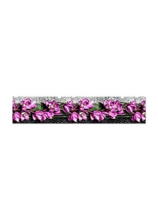 Наклейка виниловая кухонный фартук  zatarga  "фиолетовые орхидеи"  600х3000 мм
