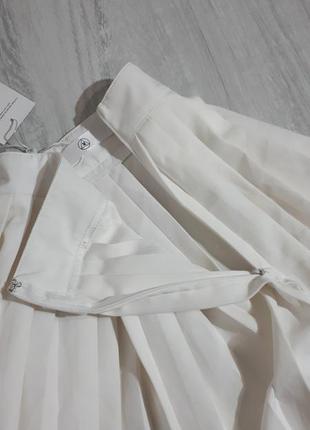 Біла міні-спідниця пліссе/біла міні спідниця/плиссе юбка7 фото