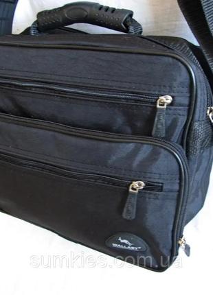 Чоловіча сумка wallaby 2407 чорна барсетка через плече портфель 29x24x16sм