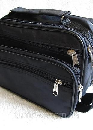 Чоловіча сумка wallaby 2123 чорна барсетка через плече 24x16x13sм