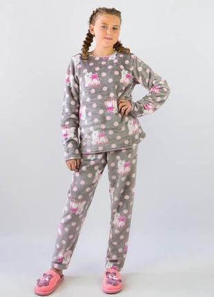 Пушистая мягкая пижама из велсофта махры, тёплая зимняя пижама