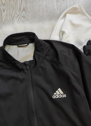 Adidas чорна чоловіча спортивна куртка кофта спортивка олімпійка батал на блискавці зіп8 фото