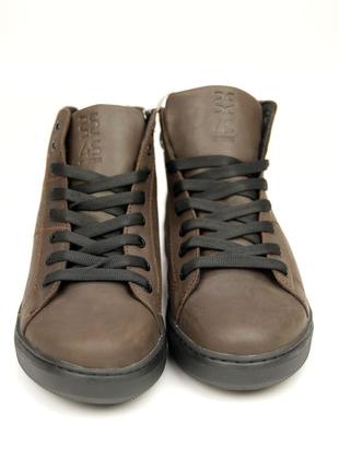 Стильні черевики підліткові для хлопчика шкіряні коричневі зимові (зима 2022-2023)3 фото