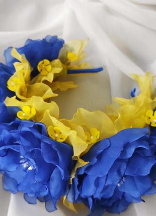Жовто-блакитний віночок, обруч національних кольорів, український віночок4 фото
