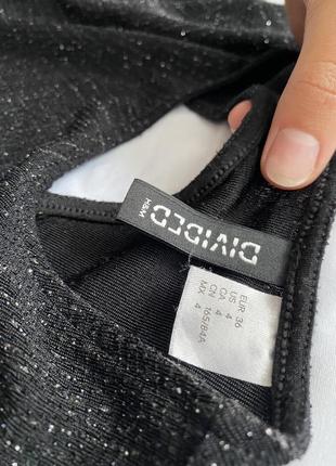 Блискуча чорна сукня - міні з відкритою спиною h&m divided5 фото