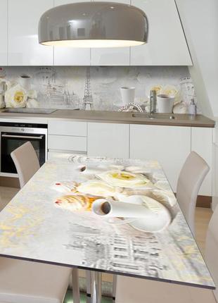 Наклейка 3д вінілова на стіл zatarga «французький кондитер» 600х1200 мм для будинків, квартир, столів, кофеєнь,