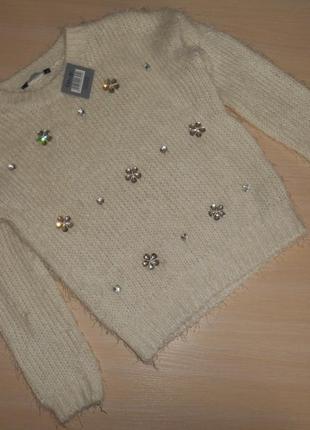 Нарядная белая кофта, свитер george 8-9 лет, 128-134 см, оригинал
