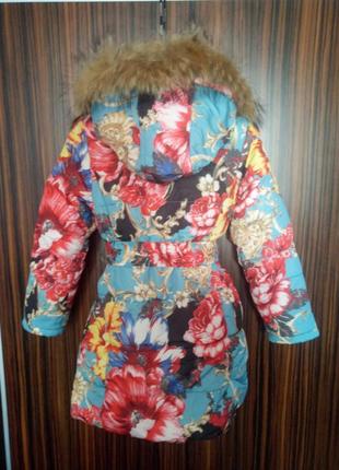 Пальто, зимова куртка kiko, розмір 128см, 8років7 фото