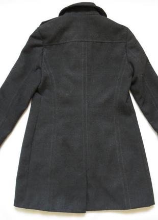 Сіре актуальне демісезонне пальто на гудзиках з високим коміром від zara8 фото