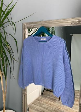 Коттоновий светр bershka гарного блакитного кольору