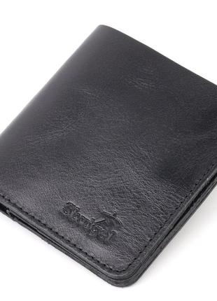 Небольшое кожаное портмоне для мужчин shvigel 16606 черный1 фото