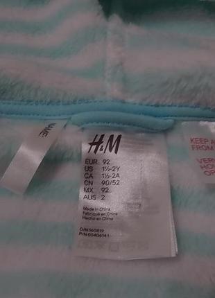 Халат банный теплый на девочки 1,5-2 лет, фирмы h&m3 фото