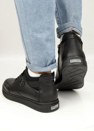 Стильні черевики чоловічі зимові чорні демі,демісезонні,осінні, весняні,зимові (осінь-весна,євро-зима 2022-2023)5 фото