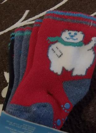 Набір теплих шкарпеток бавовняних зі стопами, на дитину 3-6 місяців, фірмовий