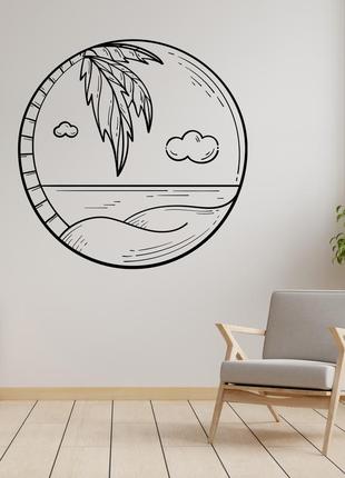 Наклейка на стіну (скло, меблі, дзеркало, метал) "острів у колі"1 фото