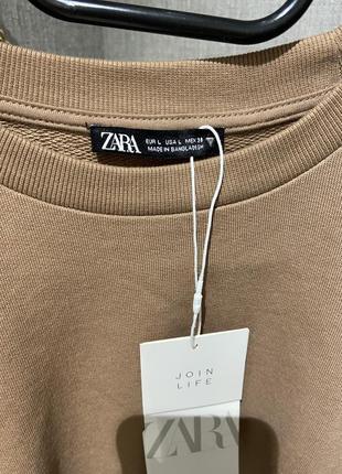 Крутой новый укорочённый свитшот толстовка zara на резинке8 фото