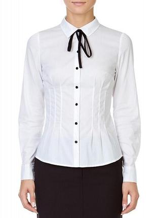 Стрейчевая белая рубашка h&m