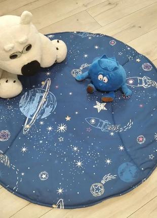 Дитячий ігровий килимок для повзання космос+зірка4 фото
