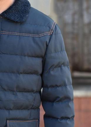 Легкая мужская осенняя куртка темно синяя xs, можно на подростка3 фото