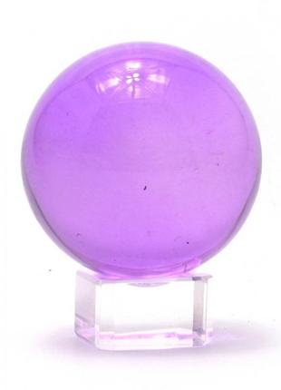 Кришталевий кулю на підставці фіолетовий (5 см)1 фото