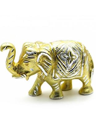 Слон резной алюминий (19х10,5х6 см)1 фото