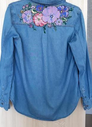 Джинсова сорочка.ручний розпис.