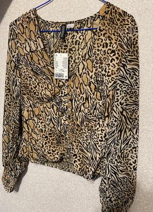 Блузка блуза з леопардовим принтом4 фото