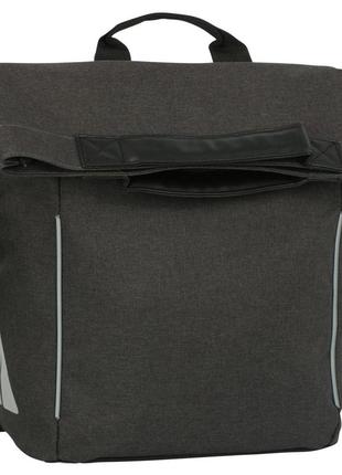 Велосумка на багажник з щільної тканини з дощовиком 20l bikemate сіра