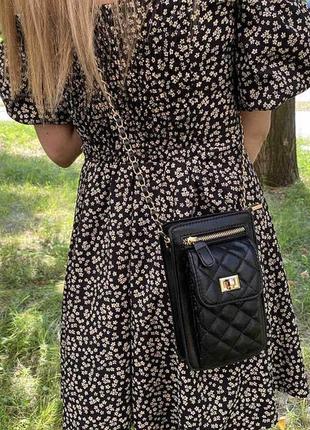 Женская мини сумочка клатч с цепочкой стегана, маленькая сумка для девушек, модный женский кошелек-клатч4 фото