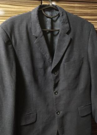 Скидка!!! пиджак мужской темно-серый woolmark1 фото