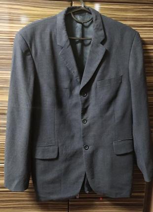 Скидка!!! пиджак мужской темно-серый woolmark2 фото