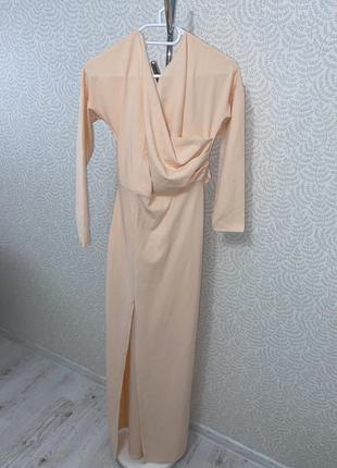 Платье вечернее maxi nude boohoo2 фото