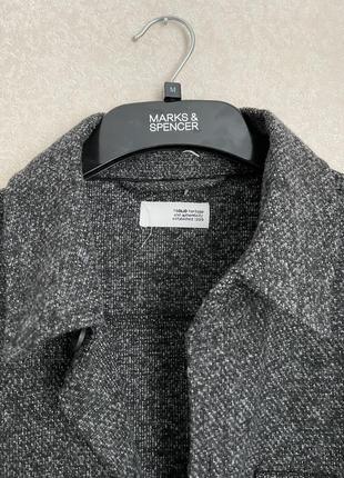 Дуже класна тепла сорочка оверсайз пальто темно сіра solid3 фото
