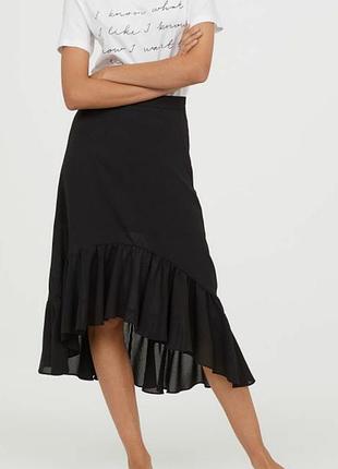 Нова міді спідниця з поглибленою, асиметричною довжиною, h&m.