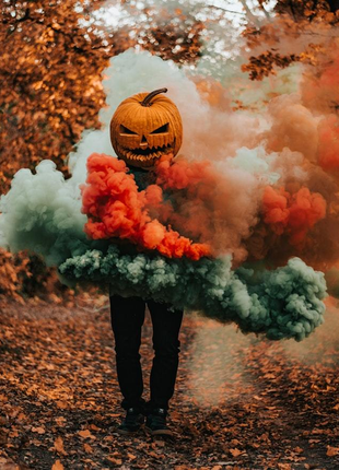 Цветной дым, хэллоуин, фотосессии.