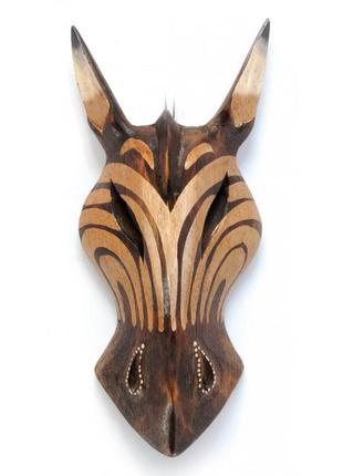 Маска "зебра" расписная деревянная (20х8,5х3 см)